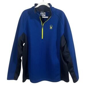 Spyder Mens Outbound Half Zip Pullover Jacket in Blue & Black - Size XXL
